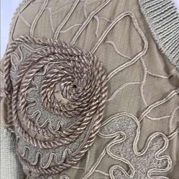 VINTAGE CARLISLE 100% SILK SAGE KNIT JACKET & TANK SET L - Picture 7 of 14